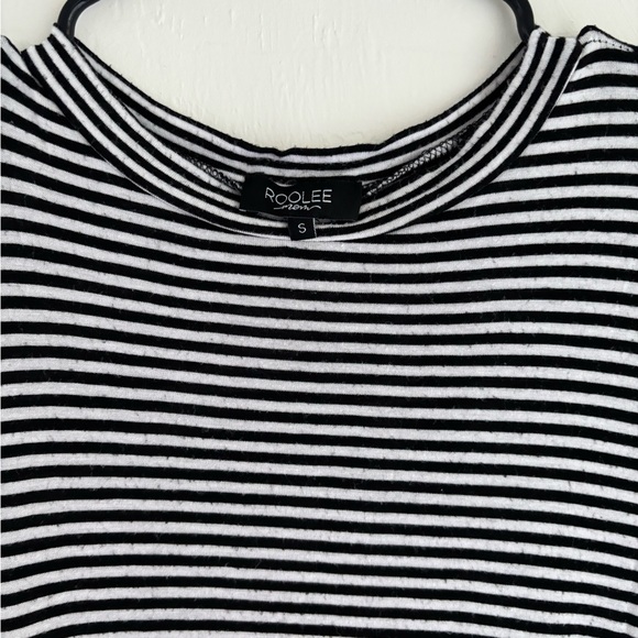 Roolee Black and White Striped Asymmetrical Dress - Picture 2 of 5